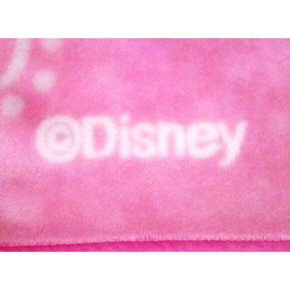 Vintage Disney Fairies Tinker Bell Plush Fleece Pink Large Throw Blanket 60 X 80 - Picture 3 of 3